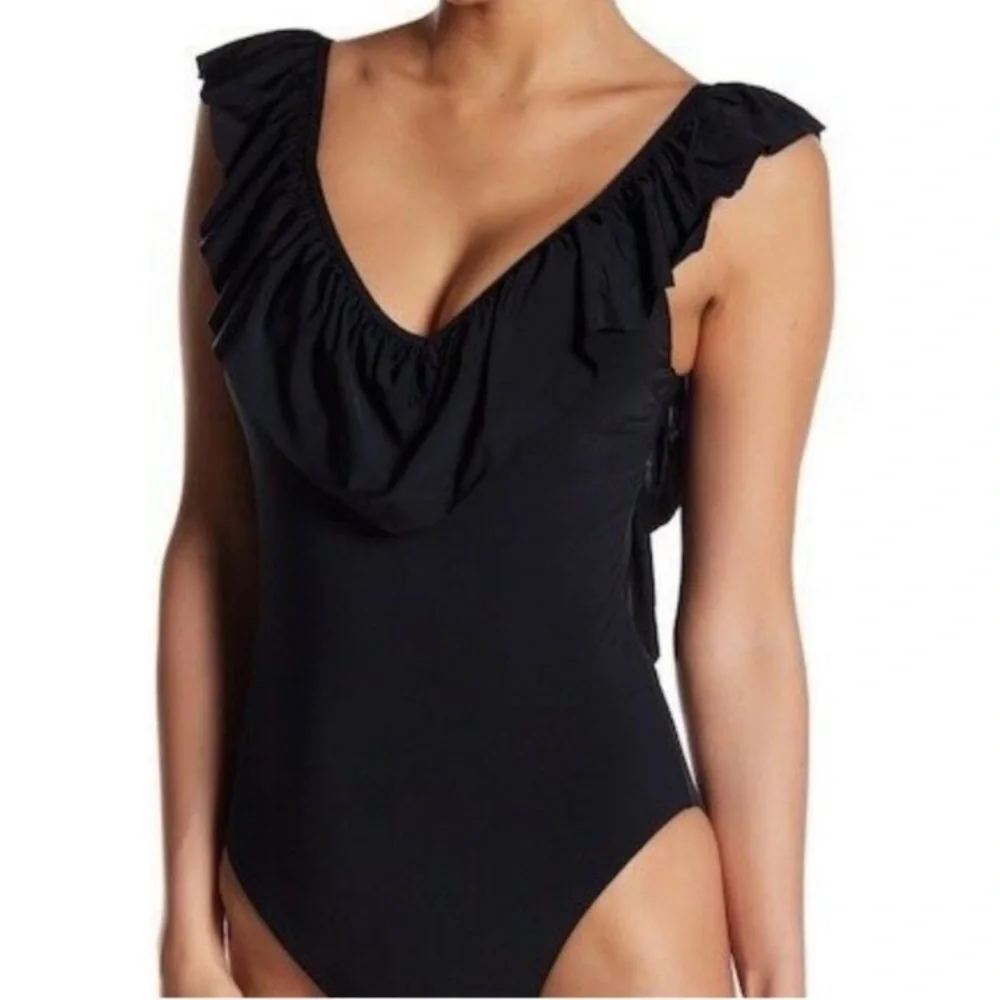 J. Crew Ruffle Scoopback one-piece swimsuit S2.